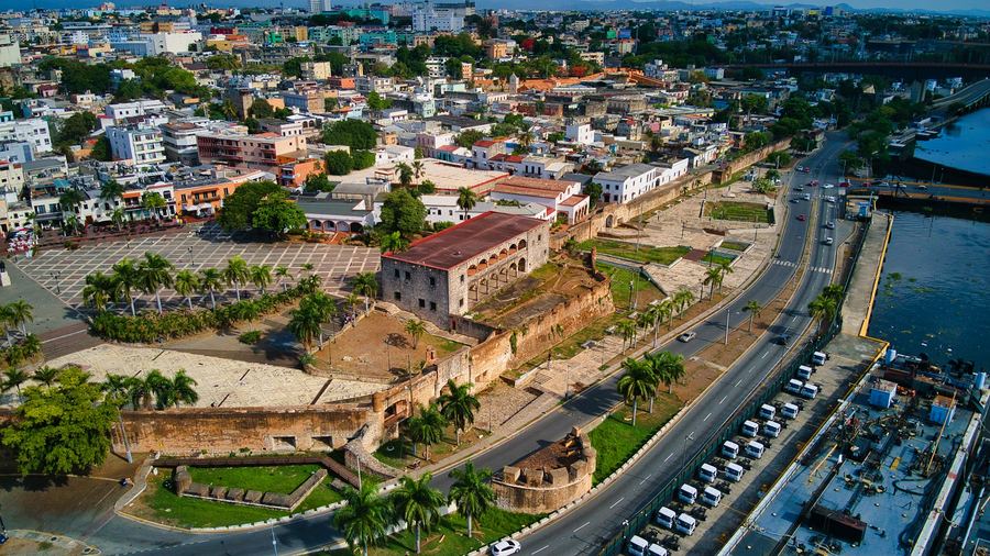 Vista aérea de la zona colonial de Santo Domingo