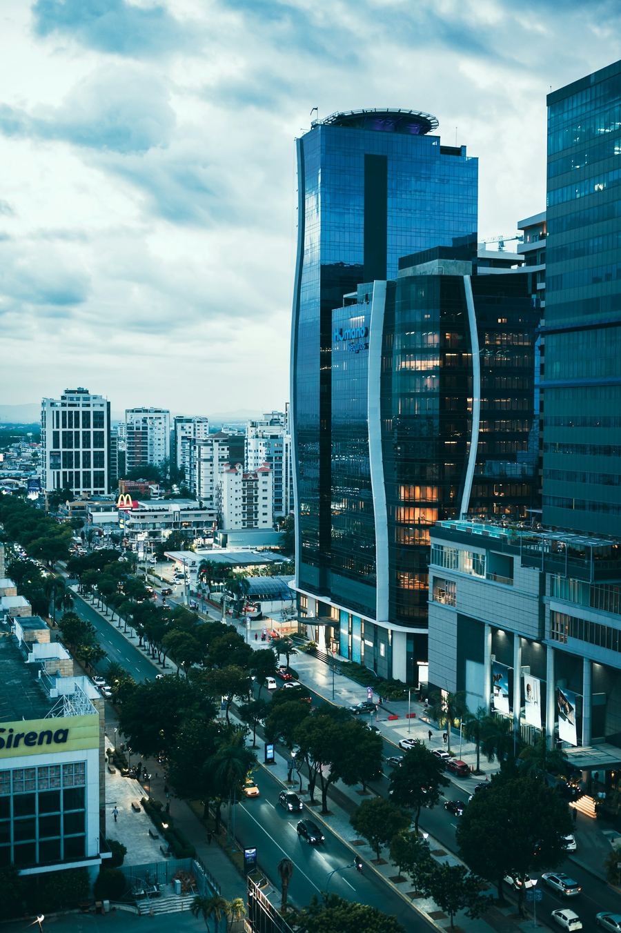 Vista aérea del horizonte de edificios de Santo Domingo